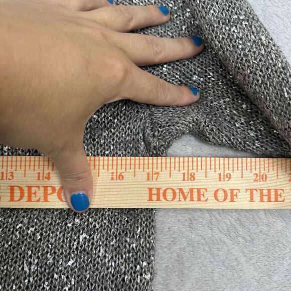 Eileen Fisher Karma Sweater M Silver Gray Metallic Italian Linen Blend Coastal - Picture 9 of 12